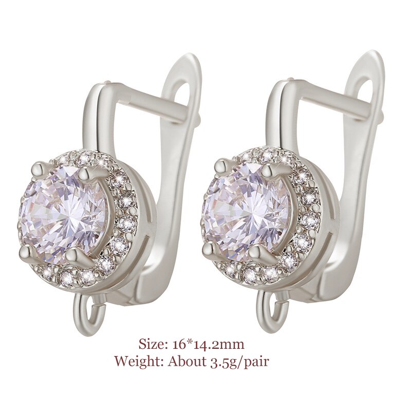 Multi-Stil Glänzende Strass Ohrring Haken Verschlüsse Zirkon Ohrringe Erkenntnisse Für Frauen DIY Schmuck Zubehör Liefert: 1502