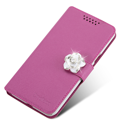 Dneilacc Case For Coque Asus Zenfone 3s Max ZC521TL Cell Phone Cover With Rhinestone Luxury Flower Diamond Phone Bags: Rose Red Camellia