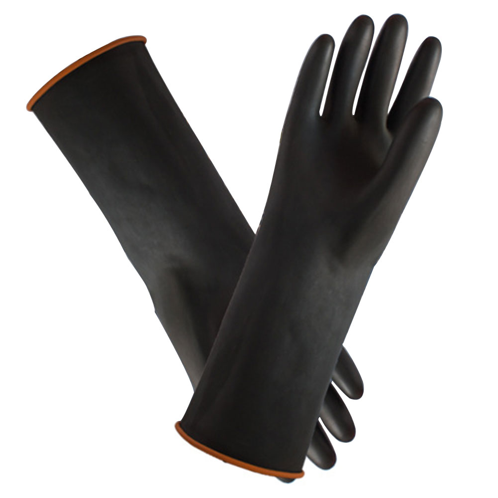 Long Gauntlets Black Thicken Heavy Duty Resist Acid Gardening Oil Protective Chemical Gloves Alkali Latex Industrial Safety Work