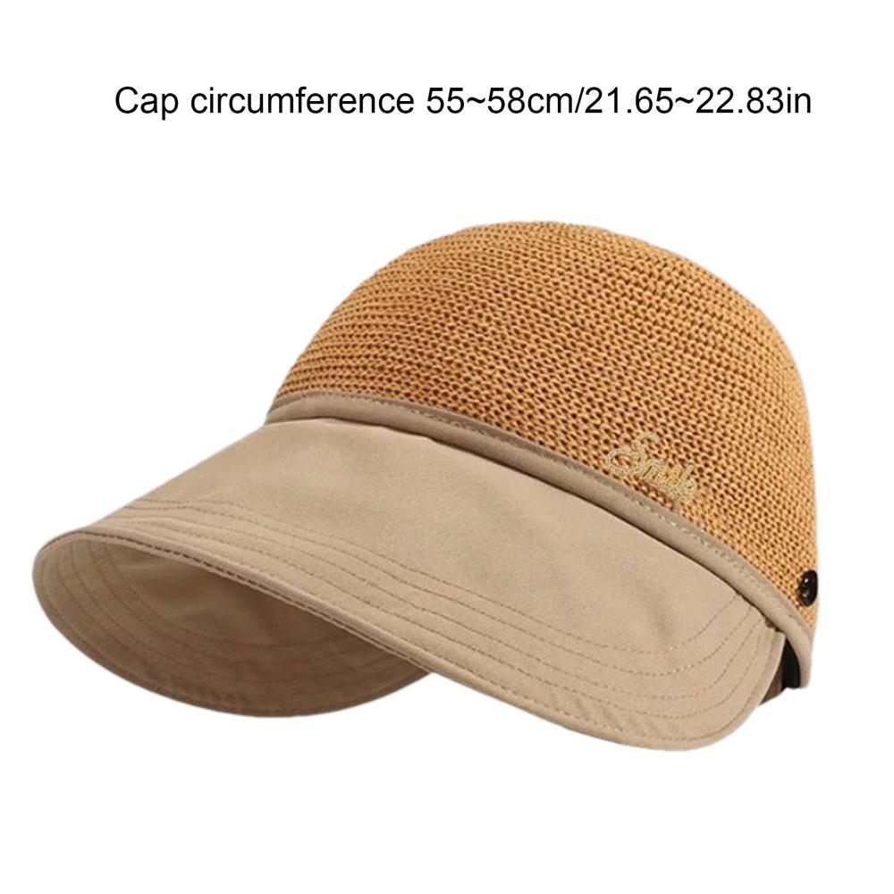 Sun Hats For Women UV Protection Sun Hat Handmade Wide Brim Enlarged Rounded Edge For Women Girlfriend: Khaki