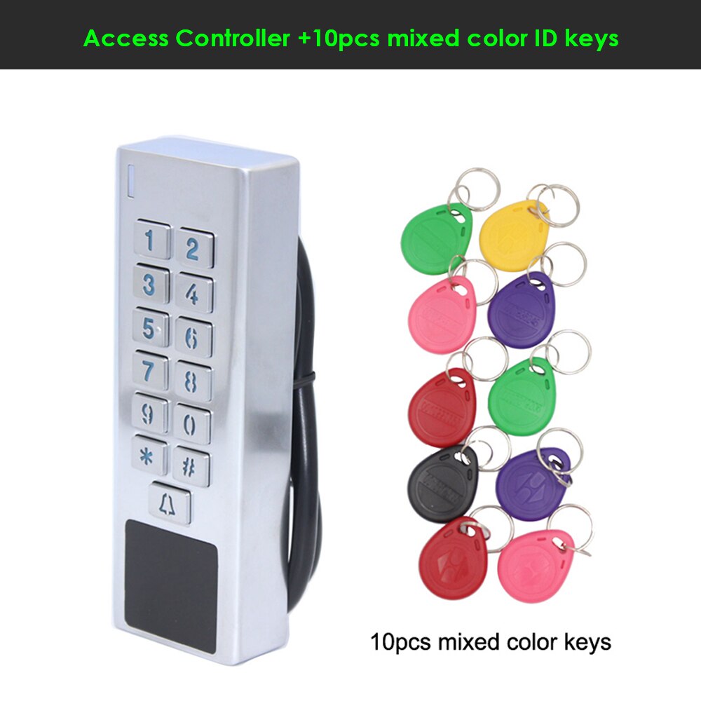 2000 User Zinc-alloy Door Waterproof IP67 Reader WG input output Access Control Outdoor RFID Access Control: EM 10 color key