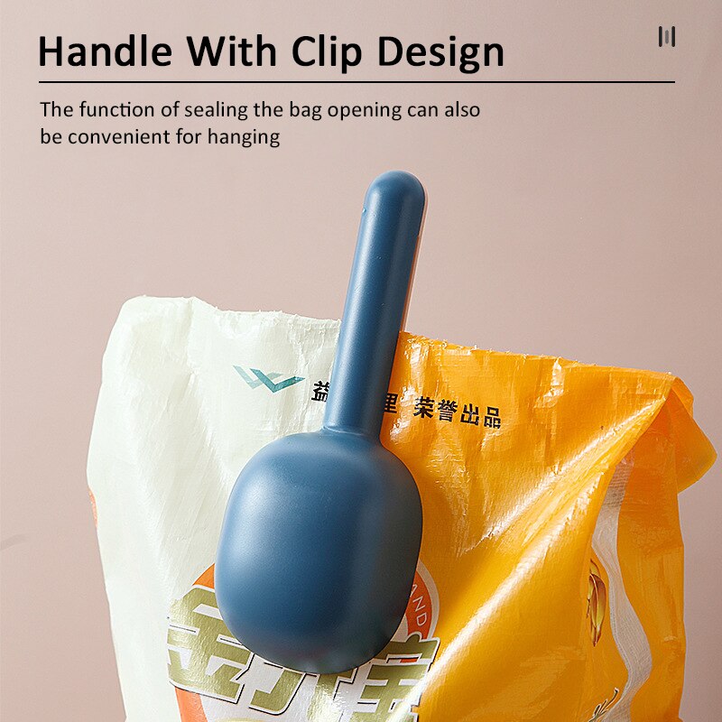 Multi-Function Scoop Rice Spoon Kitchen Rice Shovel Flour Spoon Coarse Grains with Clip Spoon 2 in1 Large Capacity Sealing Spoon