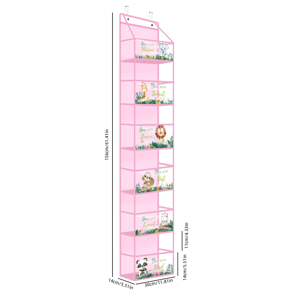 1pc 4/6 couches sur la porte organisateur suspendu cosmétiques tenture murale rangement organisateur pour pépinière salle de bain placard chambre dortoir: BLEU CIEL