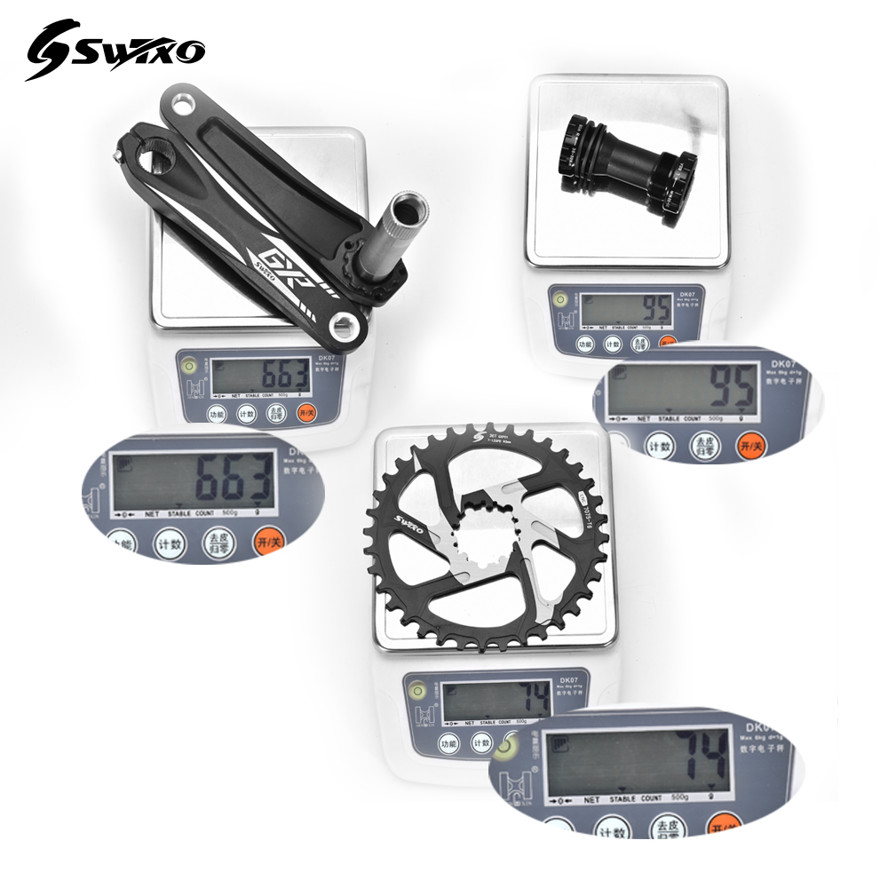 SWTXO MTB Cranks Arms for Bicycle Crankset Bottom Bracket MTB Crank 170/175mm Chainring Crown 32T 34T 36T 38T Teeth for Sram xx1