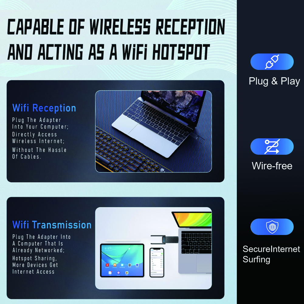 1800 mbps wifi 6 usb-adapter 5g/2.4 ghz usb 3.0 wi- fi-dongle trådløs 802.11ax netværkskort højforstærkende antenne til windows 10 11