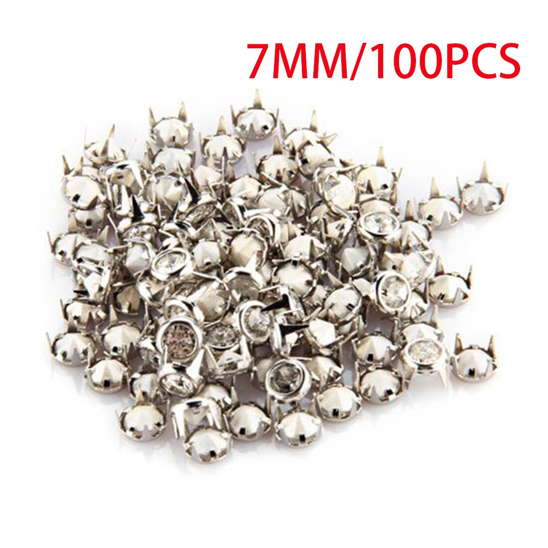 puntas Punk tachuelas cono plano rápido remaches decorativos DIY Set 7mm para ropa bolsa zapatos cuero Rhinestone