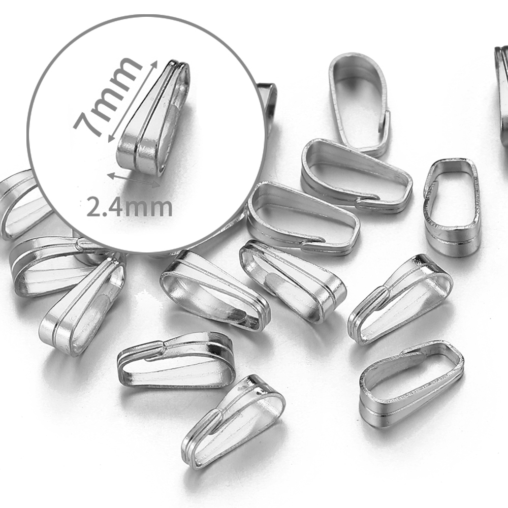 50 Uds. Cierre de hebilla de acero inoxidable para colgantes, conectores de dijes, Clip, cierre de fianza, collar, accesorios para hacer joyería DIY: Azul