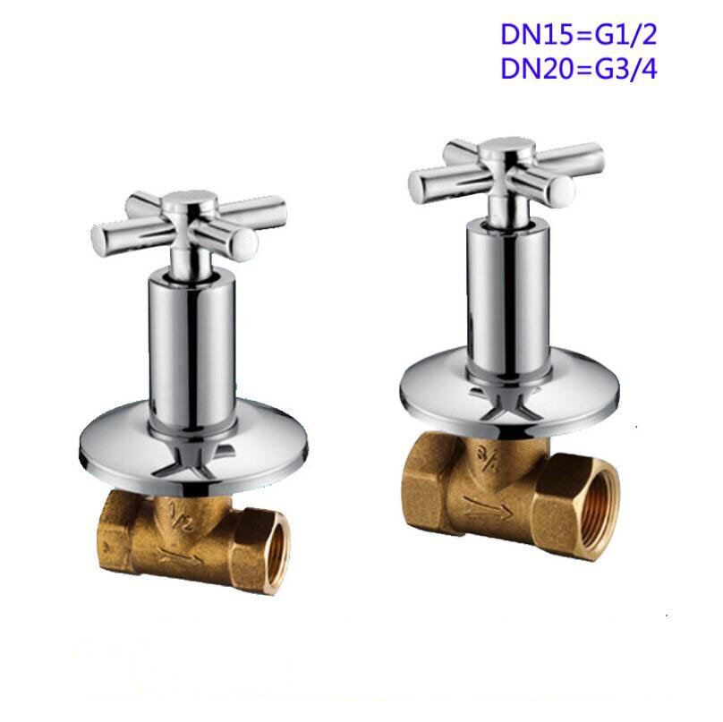 2 Styles G1/2*1/2 / G3/4*3/4 Tap Water Switch Valve Water Main Gate 4' Inner Wire Mouth Brass Dark Valve