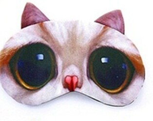 3D Animal ojo máscara de sueño máscara visera cubierta de sombra Natural parche de ojos para dormir de la venda de los ojos: Scarlet cat