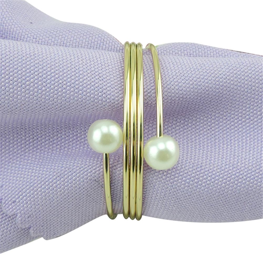 12PCS Parel Servetring Servet Gesp Creat Persoonlijkheid Metalen Servet Ring Partij Decoratie Benodigdheden Voor Thuis Keuken: Gold