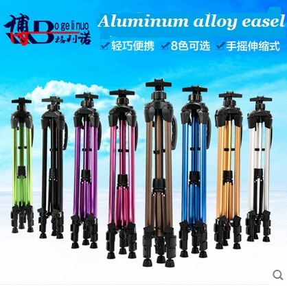 Mini Easel Small Colorful Aluminum Alloy Easel Drawing Stand Hand Telescopic Sketch Drawing Frame Art Supplies