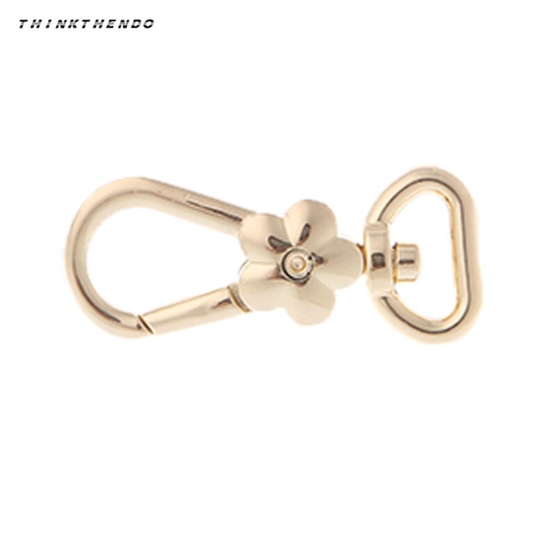 Zinc Alloy Bag Buckle Hook Flower Lobster Clasps Swivel Trigger Clips Snap Hooks Bag Key Rings Keychains Bag Parts: gold