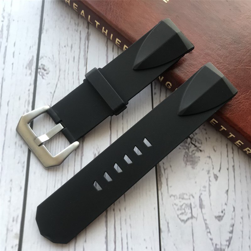 Watch Accessories Waterproof Rubber Strap Fits Admiral for corum Cup Watch Band 24mm Black Blue
