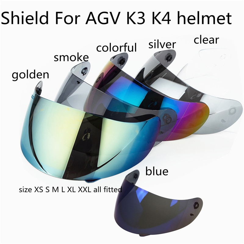 til agv  k3 k4 motorsykkelhjelm skjerme 100%  rykk og  uv 400 beskyttelseshjelm erstatning glass