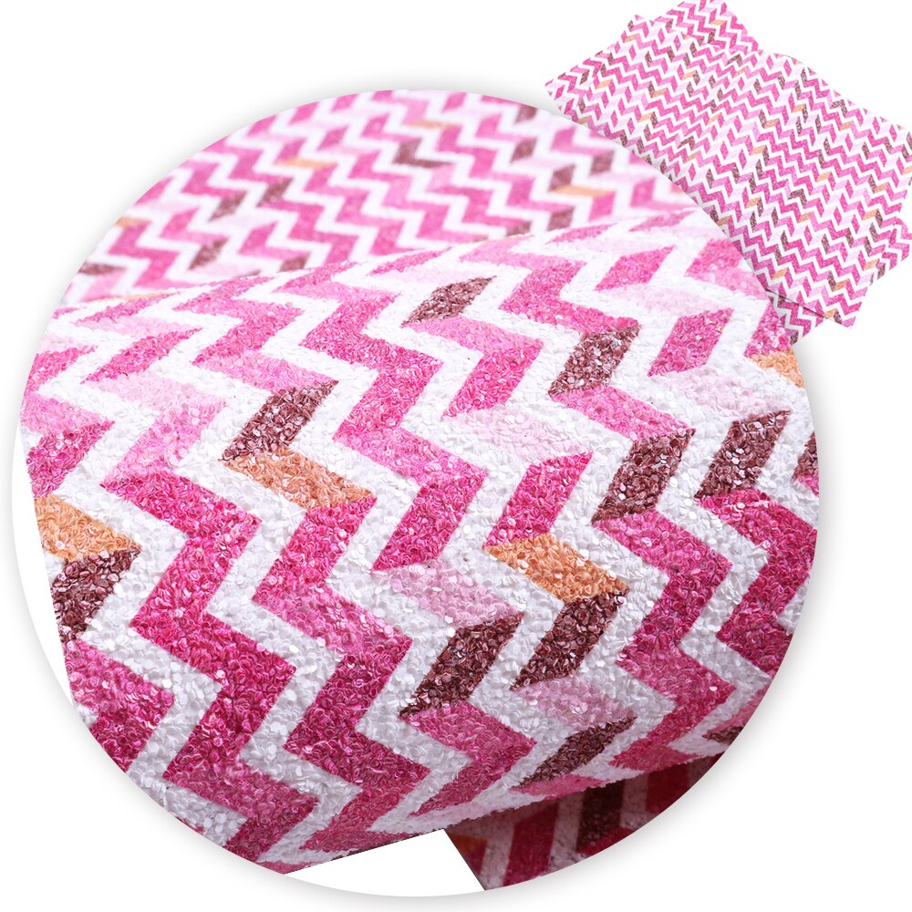 Tela de cuero sintético brillante con patrones de ondas coloridas de 20x34 cm, materiales hechos a mano para hacer artesanías, 1Yc4029: 1065841001
