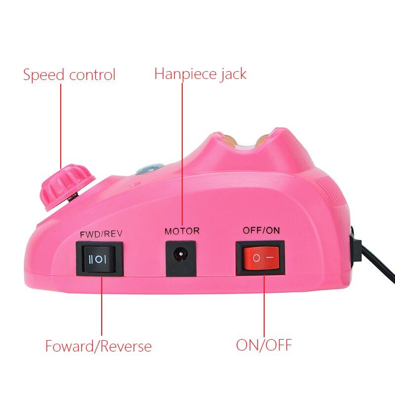 Juego de brocas eléctricas para uñas de 20W y 35000RPM, juego de brocas para manicura y pedicura, Kit de fresas, removedor de Gel, equipo fuerte para uñas