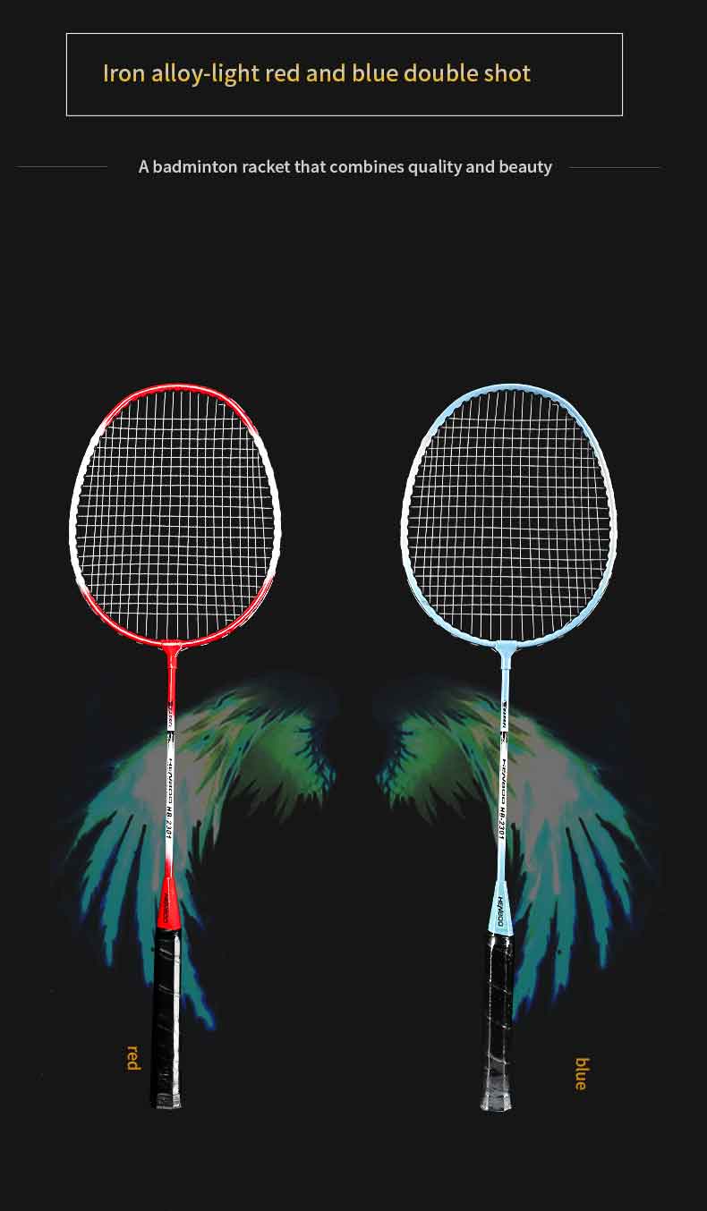 HENBOO Badminton Racket Set Family Double Badminton Racket Titanium Alloy Lightest Durable Standard Badminton 2301