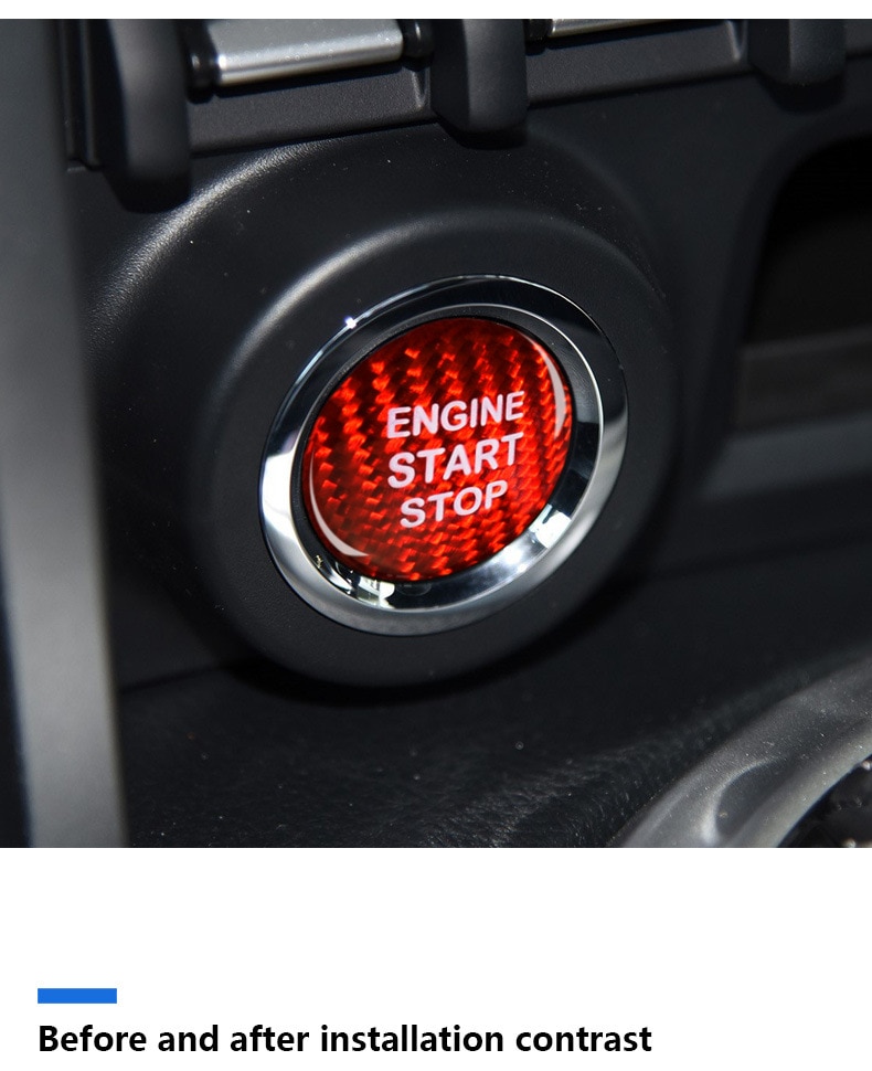 Carbon Fiber Car Engine Start Stop Lgnition Key Ring Sticker For Subaru BRZ Toyota 86 Auto Accessories