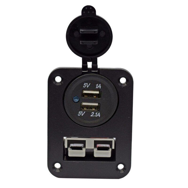 Keenso Pannello Auto 3 Fori Con Presa Accendisigari, Doppia USB E Voltmetro – Impermeabile - 2
