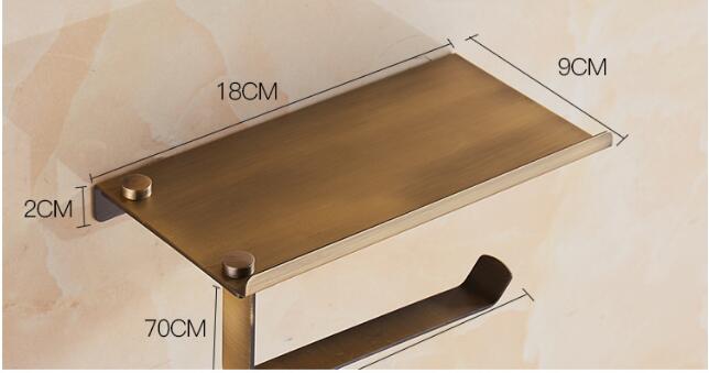 Stainless Steel Bathroom Paper Phone Holder with Shelf Bathroom Mobile Phones Gold Towel Rack Toilet Paper Holder Tissue Boxes