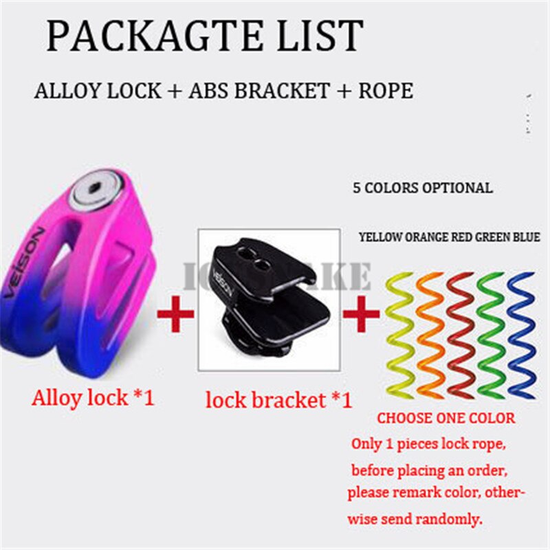 Blokada do motocykla Alarm dla Moto Security zamek do hamulca tarczowego wodoodporny antykradzieżowy motocykl blokada rowerowa Alarm motocyklowy rower: ALLOY BU PK D SET