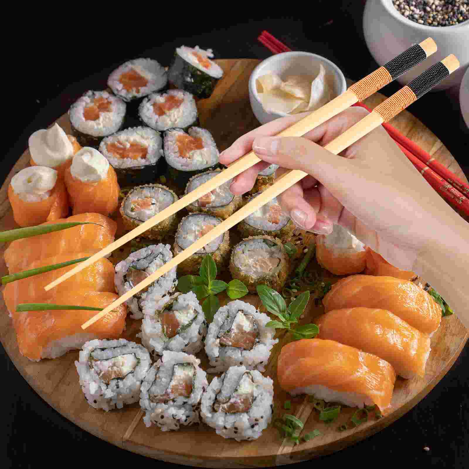 1 Set 6 Pairs Durable Wooden Long Chopsticks Practical Pot Chopsticks