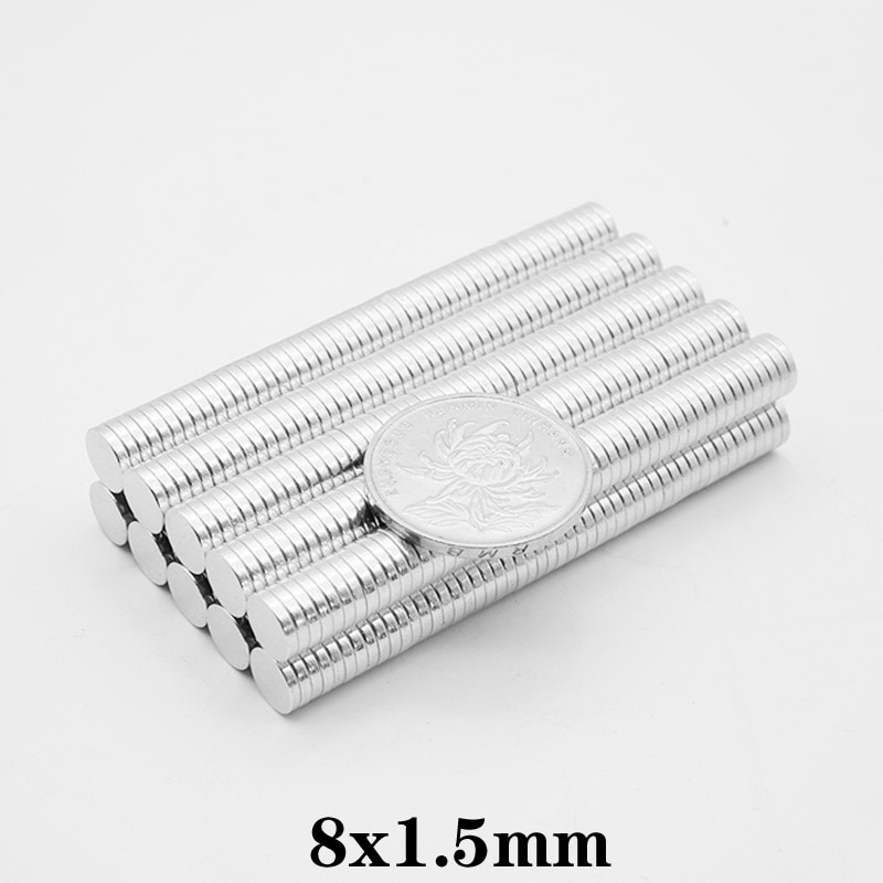 20 ~ 500Pcs 8X1.5 Mm Circulaire Kleine Magneet Sterke 8Mm X 1.5 Mm N35 Neodymium Magneet disc Dia 8X1.5 Mm Permanente Ndfeb Magneet 8*1.5