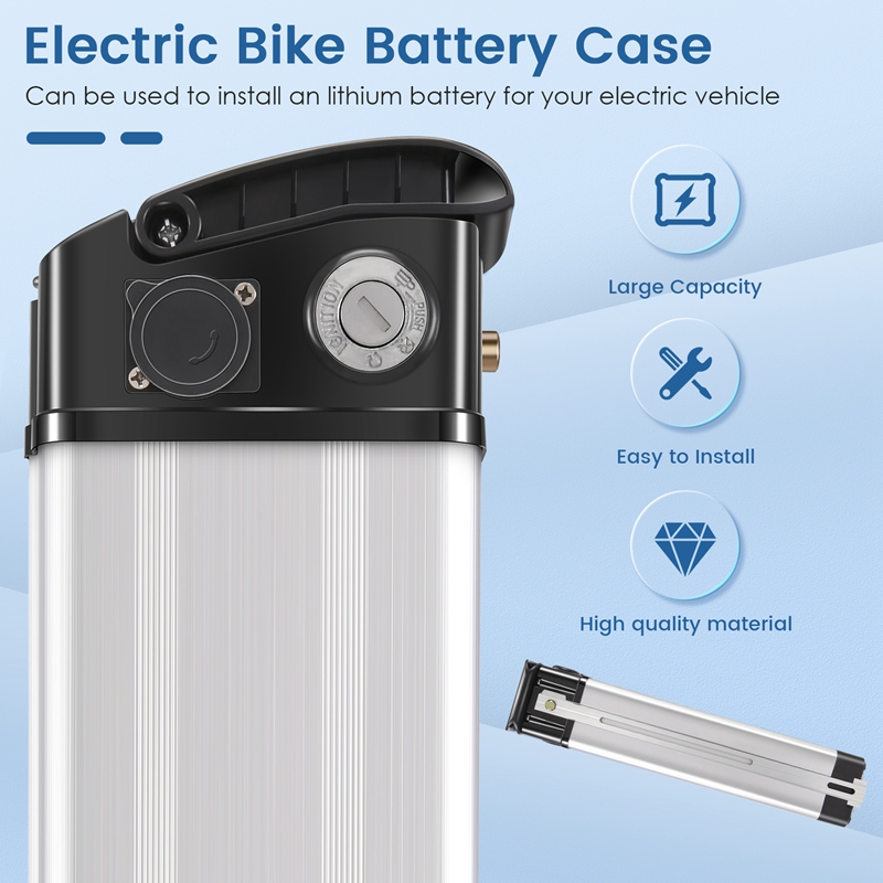 Caja de batería de gran capacidad para bicicleta eléctrica, 36V/48V, soporte 18650, accesorios para bicicleta eléctrica