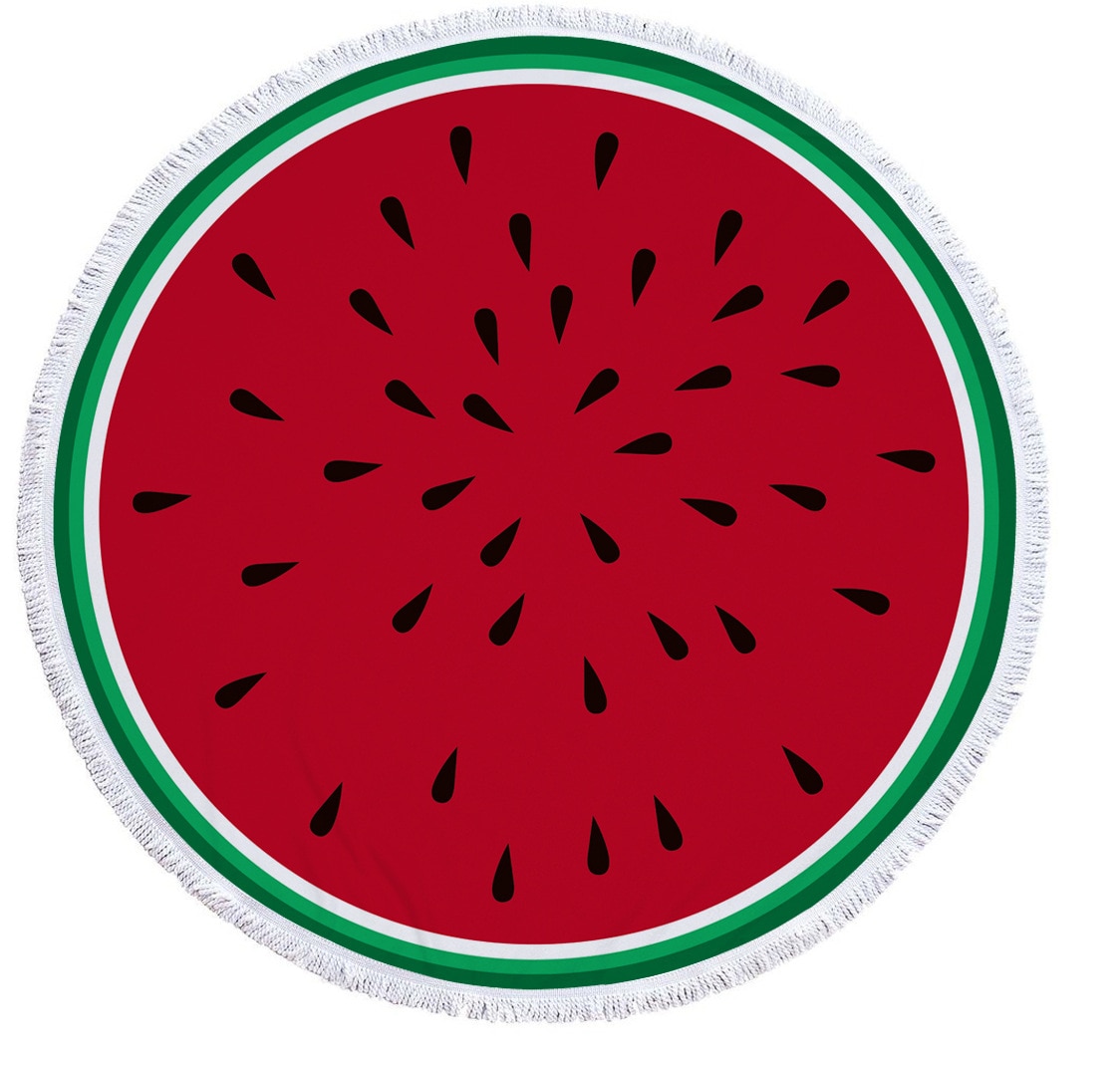 Grote Ronde Microfiber Strandlaken Cirkel Kwasten Watermeloen Hamburger Katoen Badmat Serviette De Plage