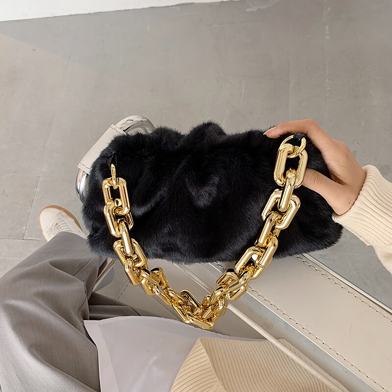 Bolso de mano de piel falsa para mujer, bolsa de mano femenina de , Estilo clásico