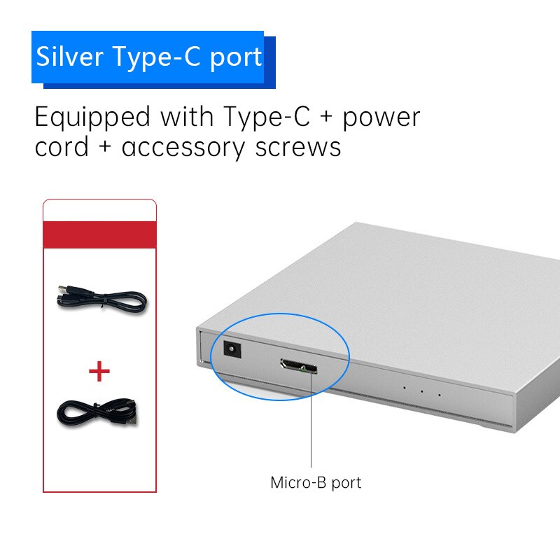 UTHAI 2.5 Inch Mobile HDD Enclosure Dual-Bay RAID Disk Array USB3.0 / Type-C 5Gbps Metal Solid State Hard Disk Box
