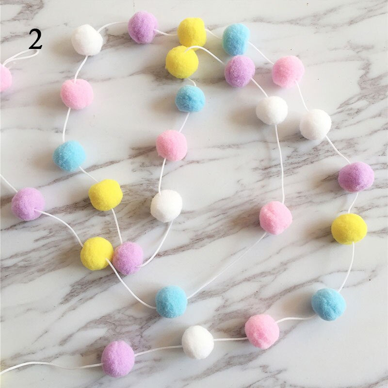 2M Pompoms Soft Pom Poms String Fur Ball Arts Toys Crafts DIY Apparel Sewing Fabric Supplies Wedding Home Decoration
