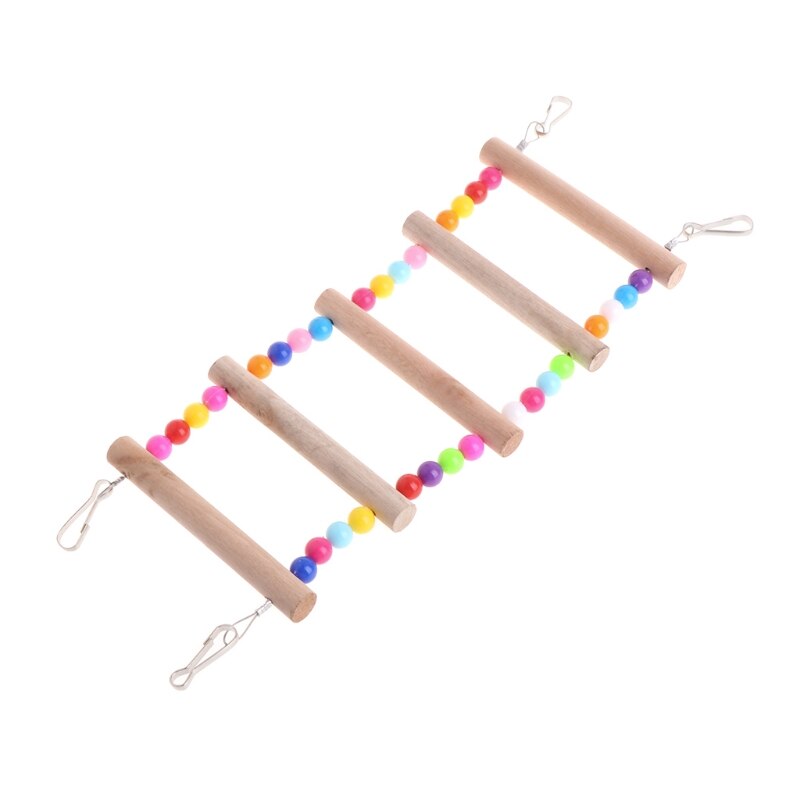 Pássaro brinquedos escadas de madeira balanço scratcher poleiro escalada escadas hamsters gaiola pássaro papagaio escada subir poleiro suporte brinquedos: 5