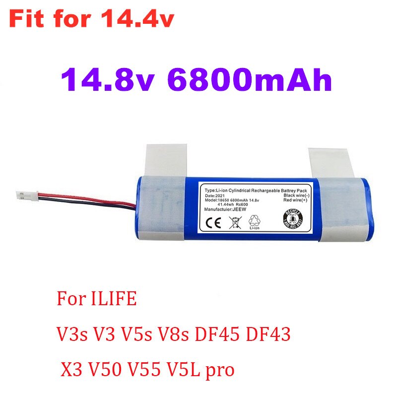 Original Akku Für ILIFE V3s V5s V8s DF45 DF43 V3 X3 XL50 V50 V55 V5S V5L Profi 14,8 V 6800mAh Roboter Reiniger Teile: 6800mAh