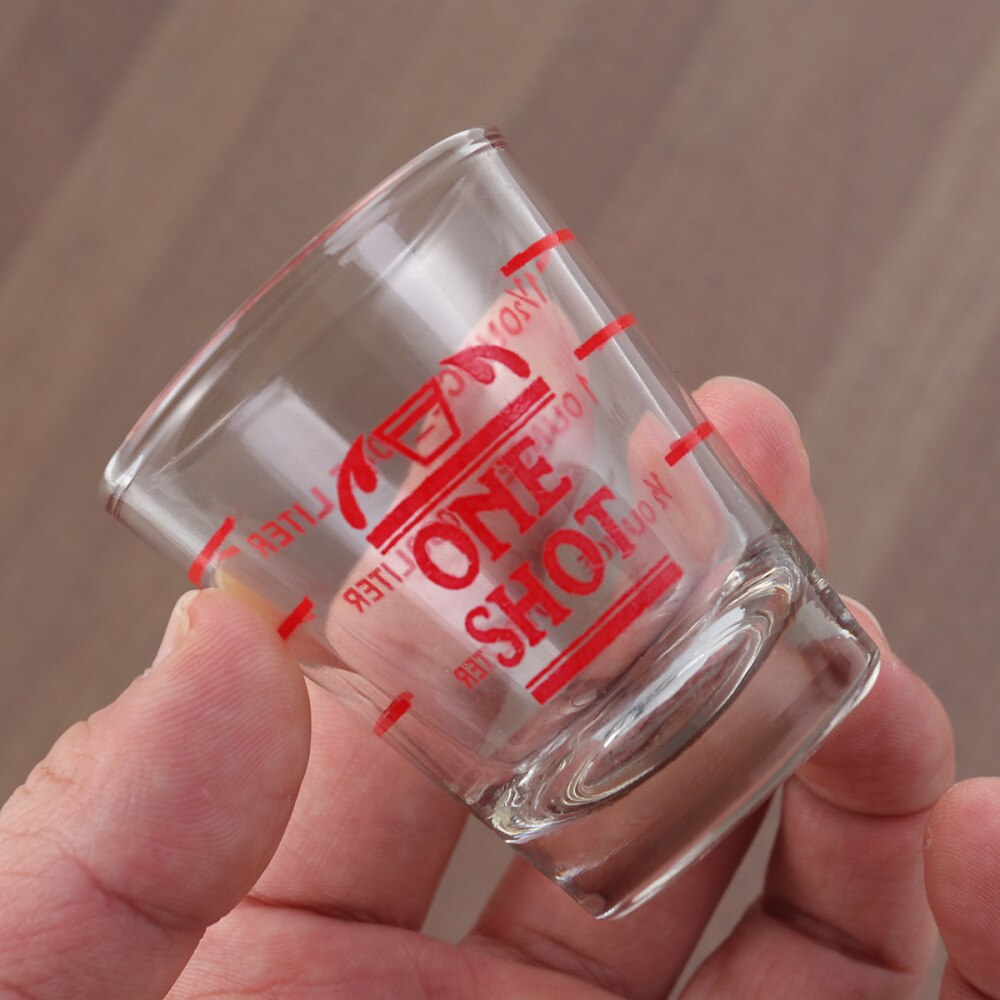 30ML Glass Measuring Cup Espresso Shot Glass Liquid Glass Ounce Cup with Scale Kitchen Measure Tool Supplies (Black)