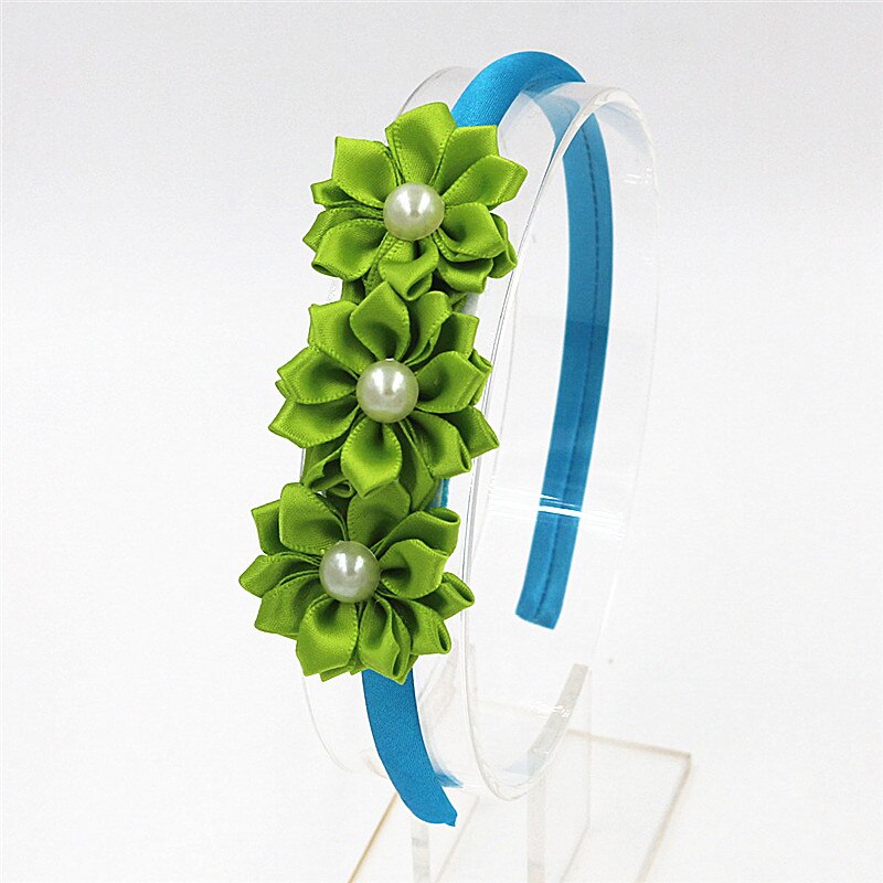 Hairband Pearl Flower Hair Accessories Hairbands beautiful hair hoop hair Princess Headbands Girls Hair Accessories: Green