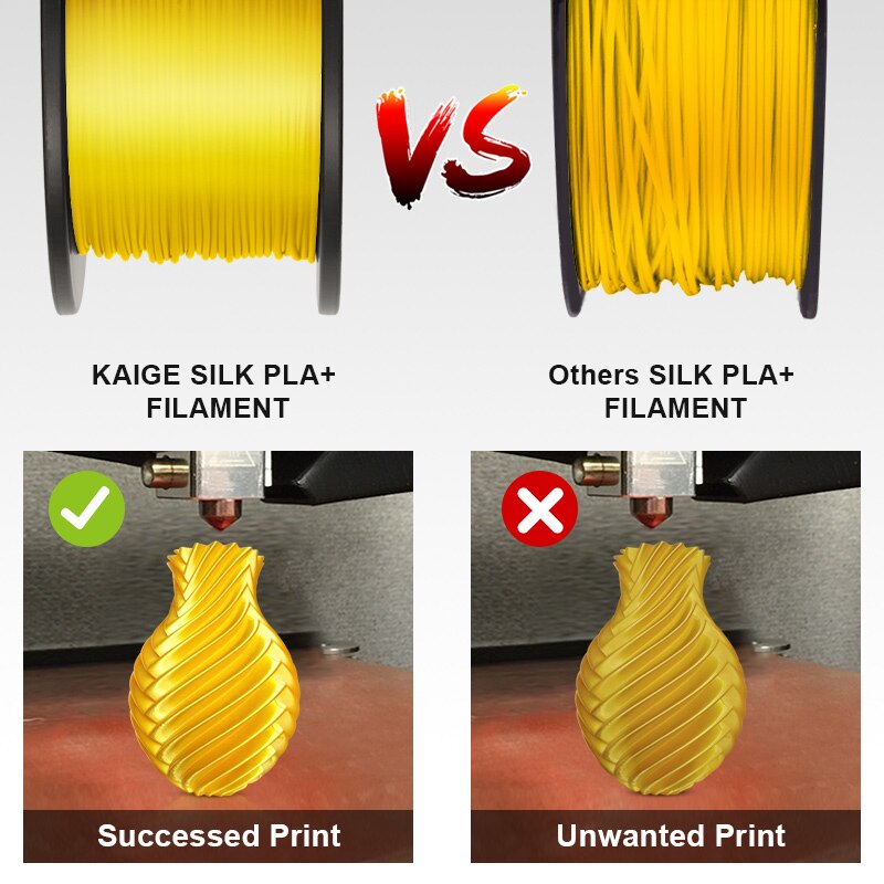 PLA Silk Filament 1KG For 3D Printers Filament 1.75MM Light Gold Silk Texture Refills Biodegradable Material Shiny Surface