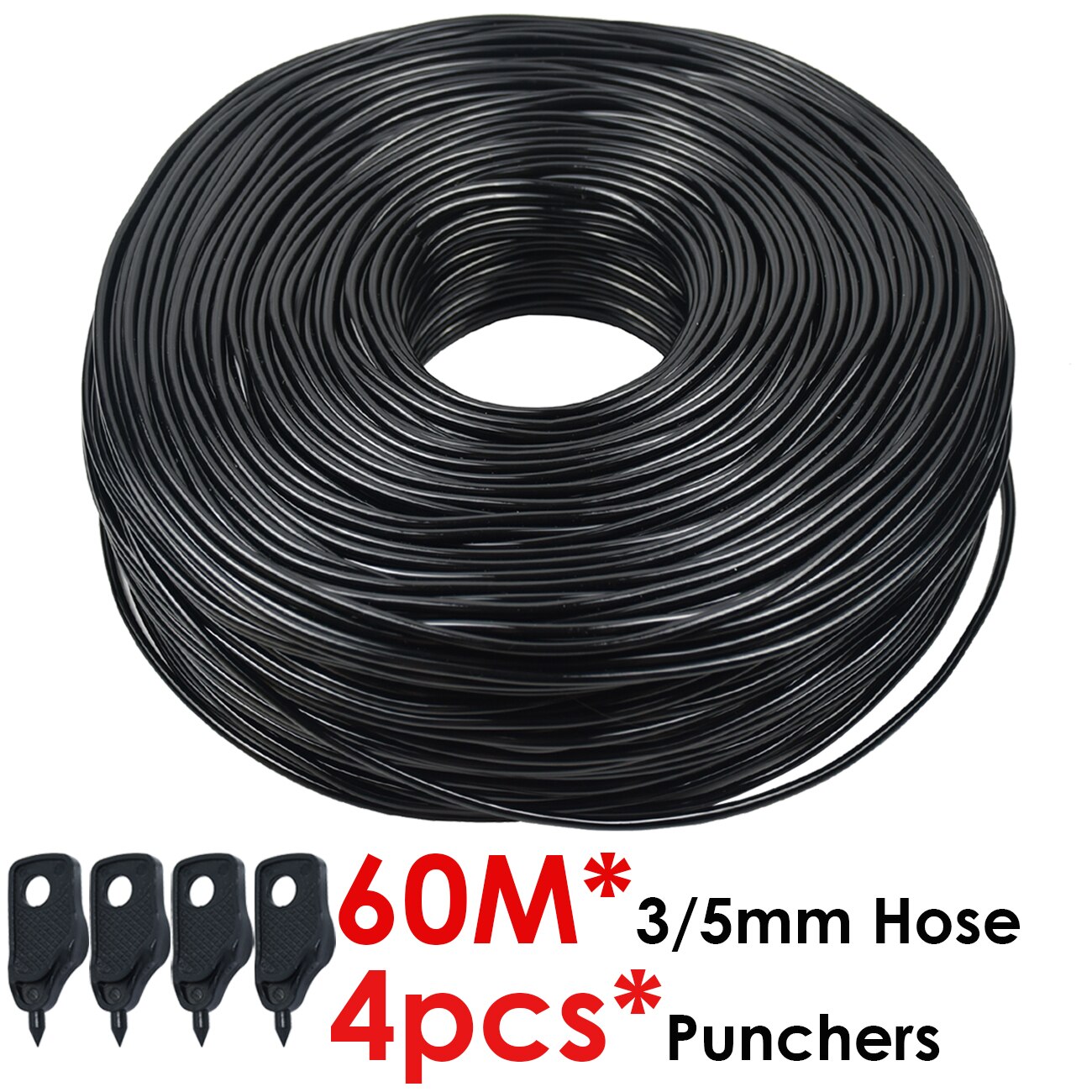 Sprycle 5-140M 3/5Mm Pvc Slang Micro Drip Irrigatie Systeem W/Puncher 1/8 ''tuin Tubing Pijp Pijl Druppelaar Planten Kas: Licht Geel
