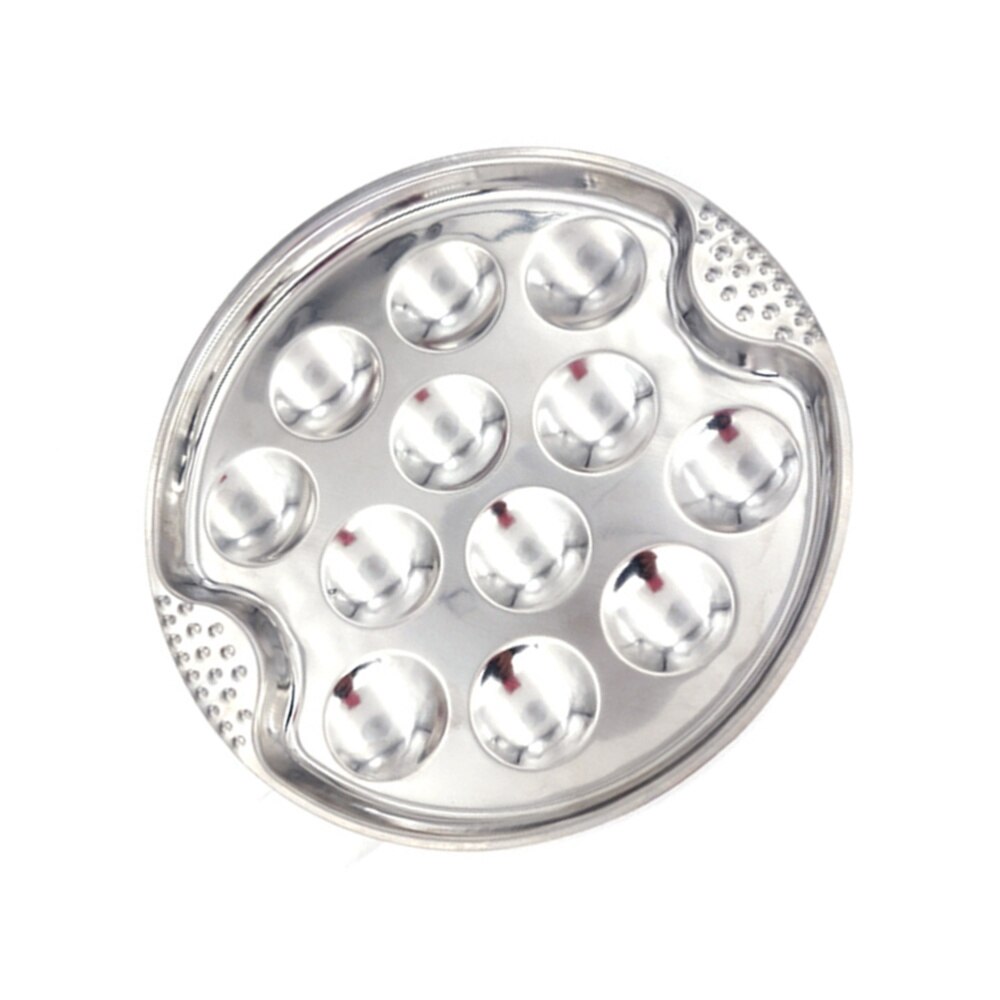 Stainless Steel Escargot Dish Server 12 Positions Baked Snail Plate Kitchen Serving Utensil: Default Title