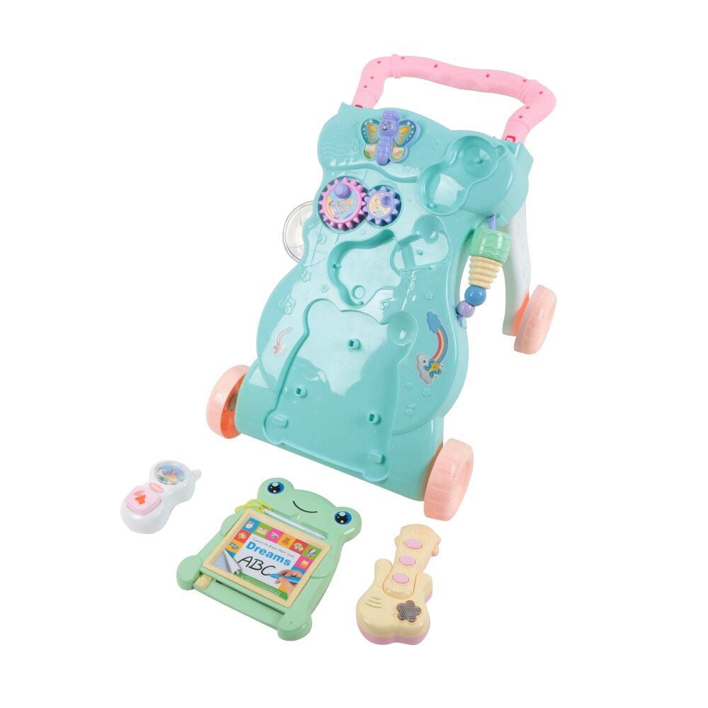 Baby Walkers Toddler Safety With Wheels Trolley Sit-To-Stand Musical Walker Go-Carts Learning Walking Assistant First Steps Car