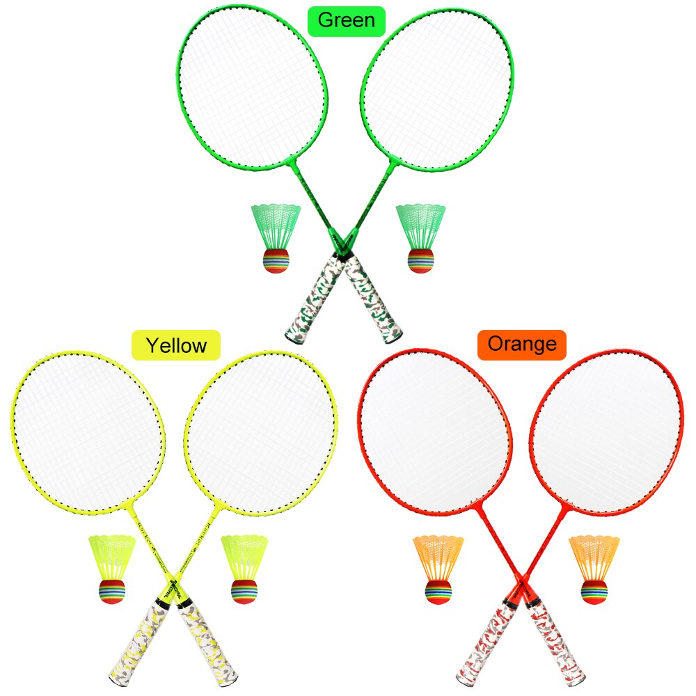 Outdoor Badminton Rackets with Balls 2 Player Badminton Set for Children Indoor Outdoor Sport Game 1 Pair