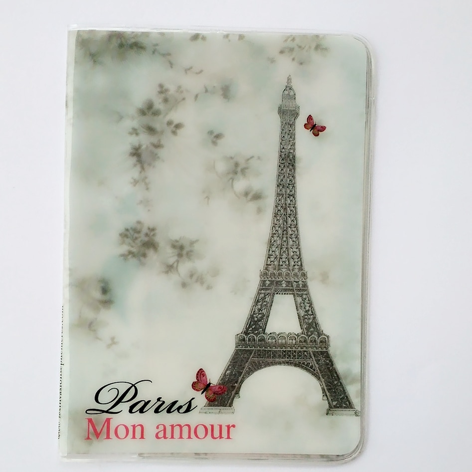 Paris eiffeltårnet rejsepas cover ,3d kort taske, porte carte simple, pvc læder kreditkort holder, visitkort holder