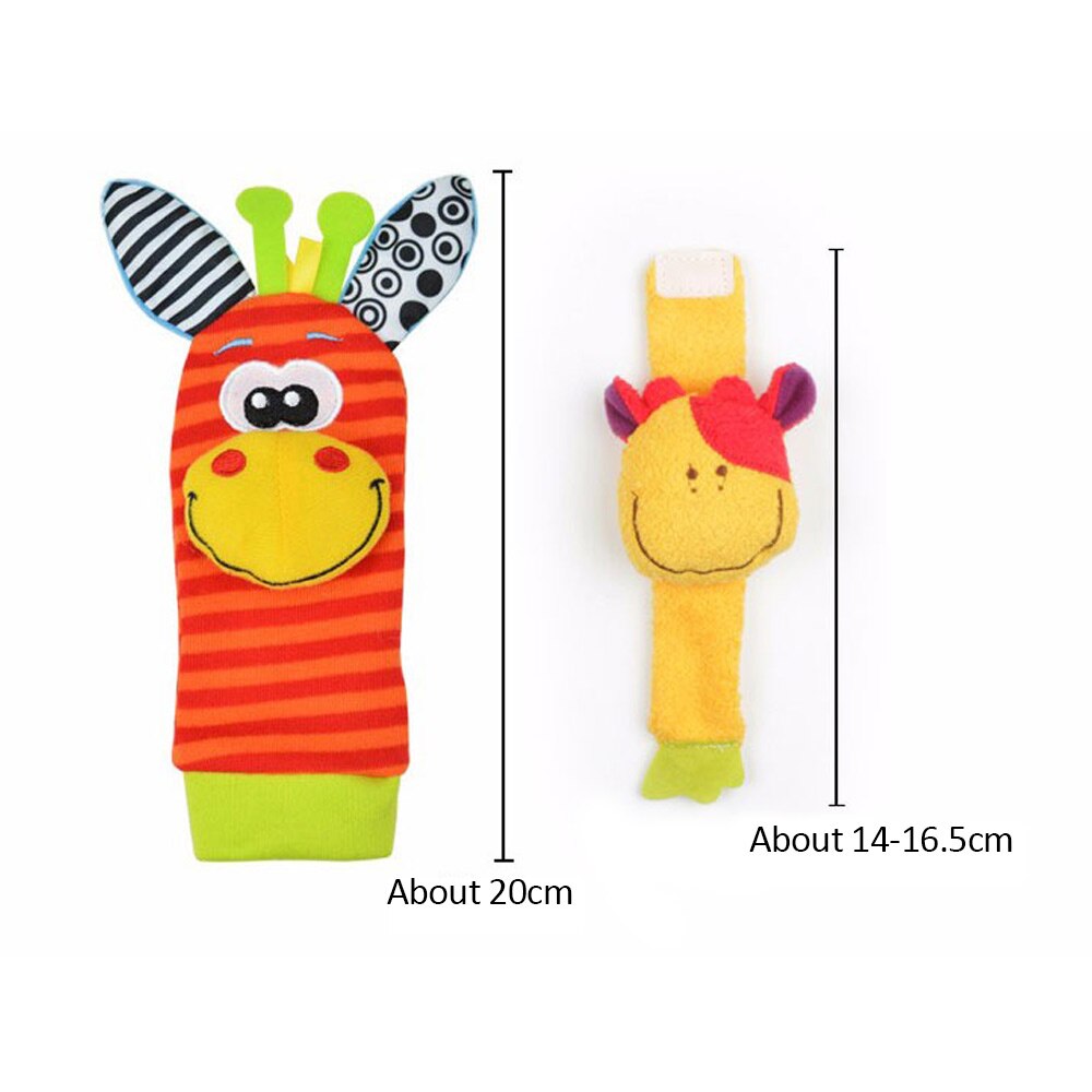 Children's Socks Cartoon Baby Toy Wrist Strap Socks Animal Plush Rattles Children's Toys Newborn Foot Finder Sock Newborn Rattle