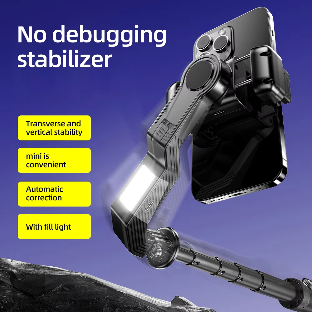 Håndholdt gimbal stabilisator smartphone kamera stabilisator selfie stick stativ trådløs fjernbetjening til iphone android