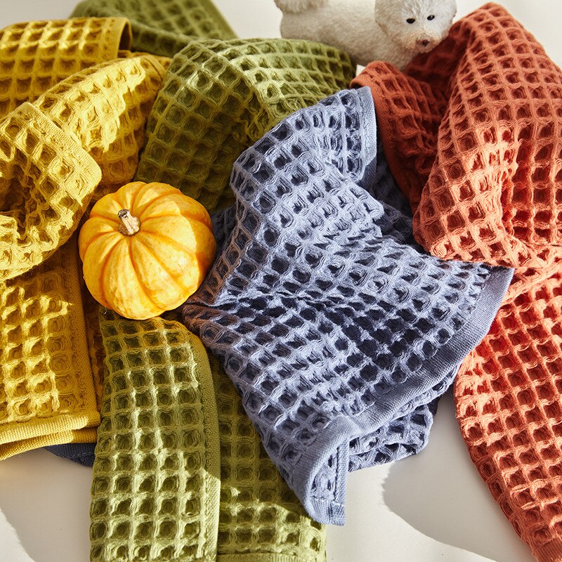 Long staple cotton face washing square towel face towel bath towel beach towel cover blanket honeycomb mesh large waffle towel