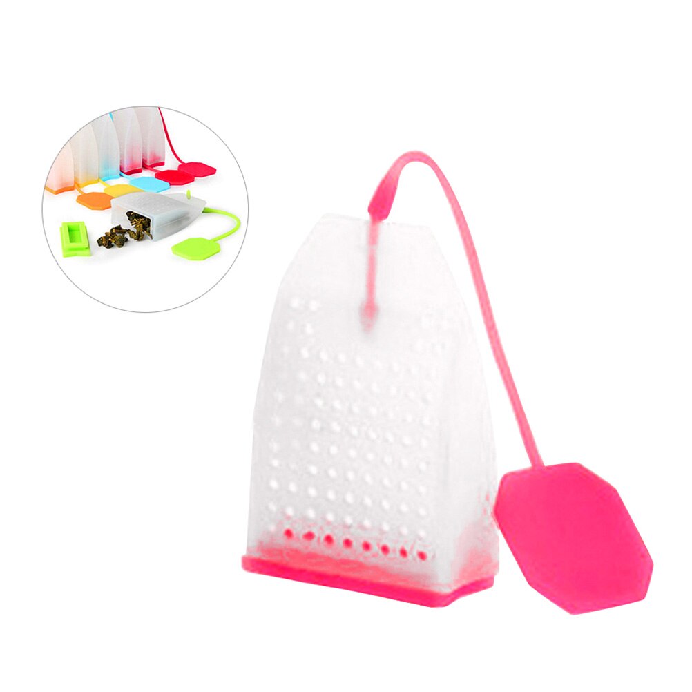 6pcs Silicone Reusable Tea Bag Tea Infuser Strainer Loose Leaf Filters Steeper for Tea Cups Mugs Teapots (Random Color): Rosy