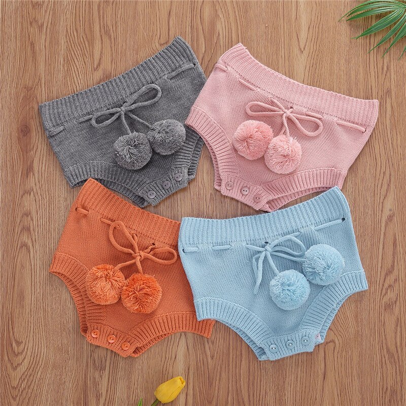 0-18M Baby Kurze Einfarbig Zeichnung Gurte Elastische Band Mit Quaste Kugeln Geschmack Verschluss BöHöhle Baby Jungen mädchen betroffen kurze Hose