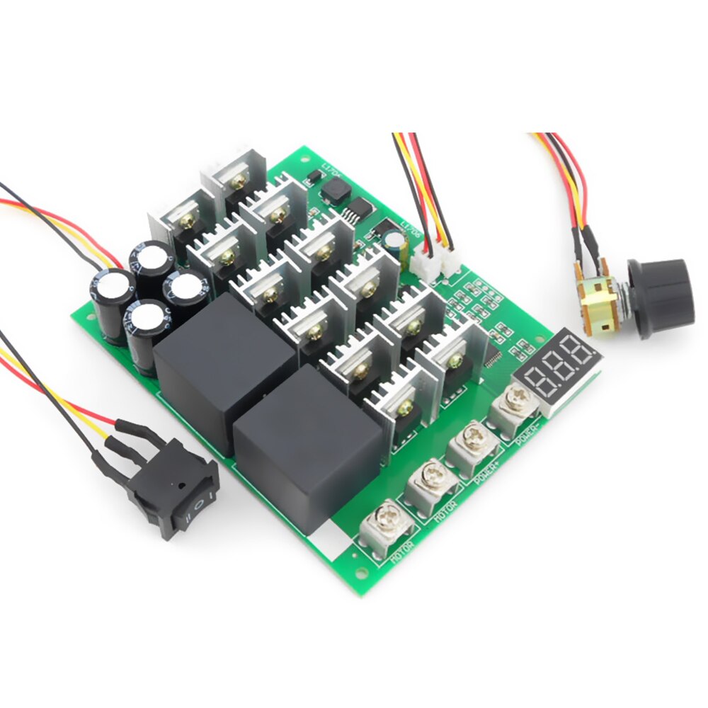 60A 10-55V Digital Display PWM Speed Controller Module Forward Reversal 0~100% Adjustable DC Motor