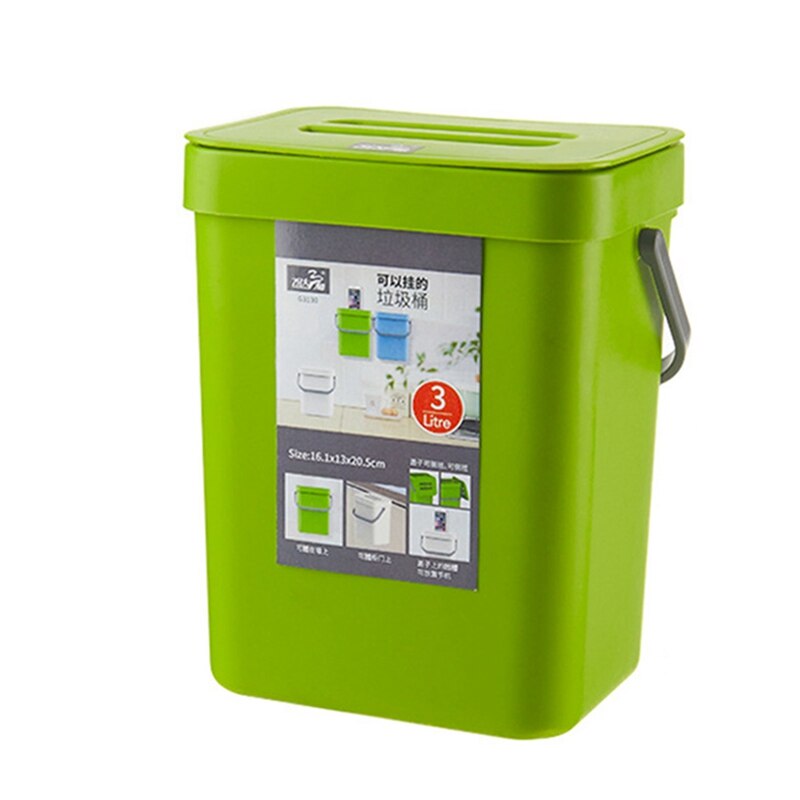 Wall-mounted Folding Sorting Trash Can Household Convenient Toilet Trash Can Large Capacity Kitchen Storage Bin: KN7231GR