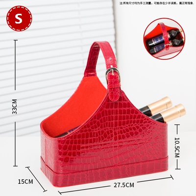 Förvaringskorg i imiterat pu-läder, bärbar förvaringskorg för frukt: Lila